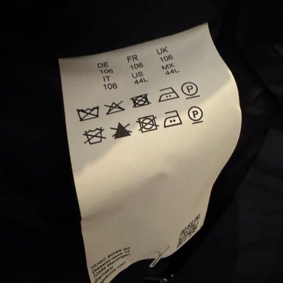 Hugo Boss Dark Blue Genius 5 100% virgin wool raw hem dress Pants NWT 44L - Picture 7 of 11